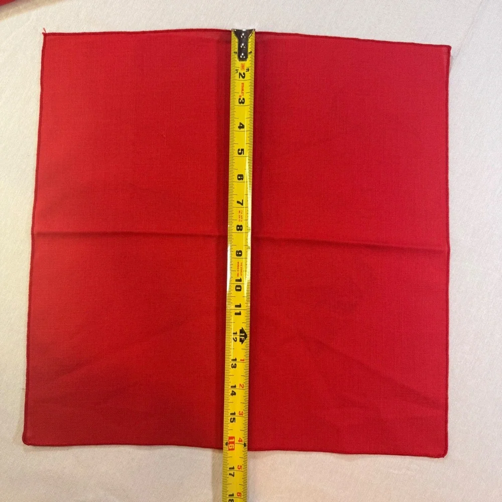 Unbranded Napkins Set of 4 Red Linen Blend 16x16 Holiday Dining Table Decor